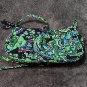 Vera Bradley Blue and Green Paisley Quilted Wristlet Clutch